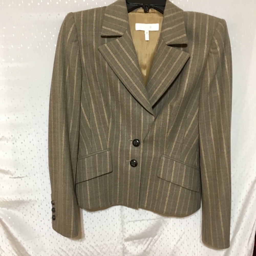 ESCADA Gold Pinstripe Jacket Size 36